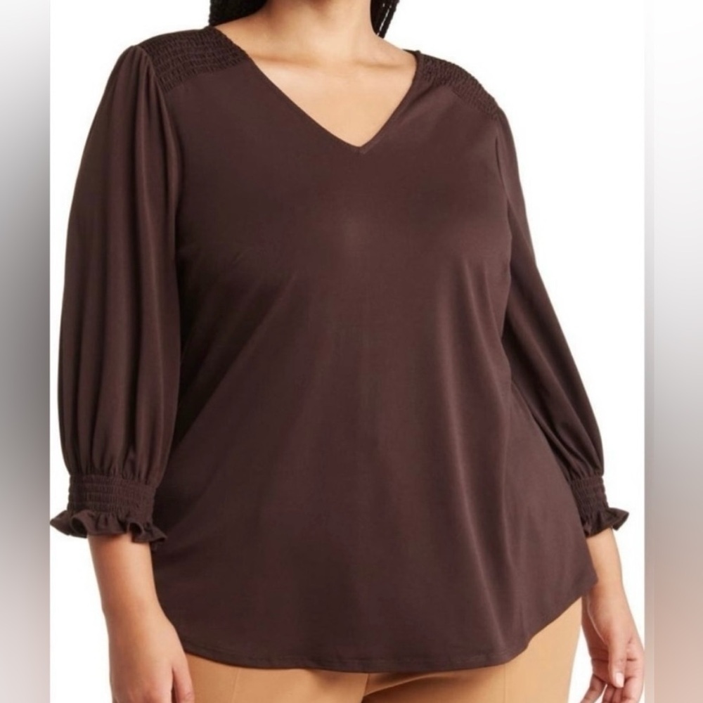 Adrianna Papell Dark Brown Blouse